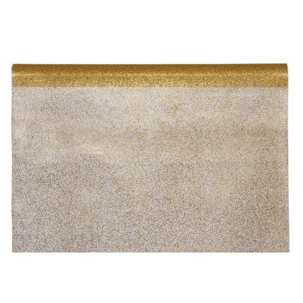 Bobina di Tulle Laminato Oro per Allestimenti 48cmx5mt
