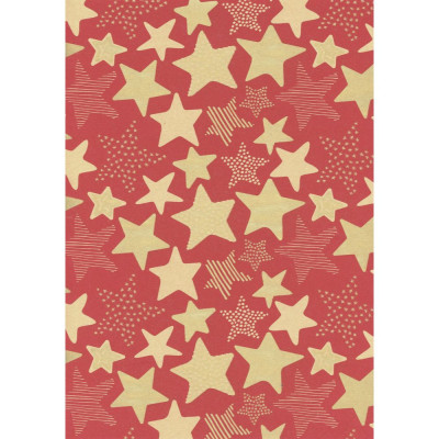 Bobina Carta Regalo Kraft Stelle Oro 2