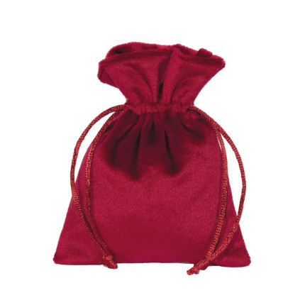 Sacchetto in Velluto con Cordino Bordeaux