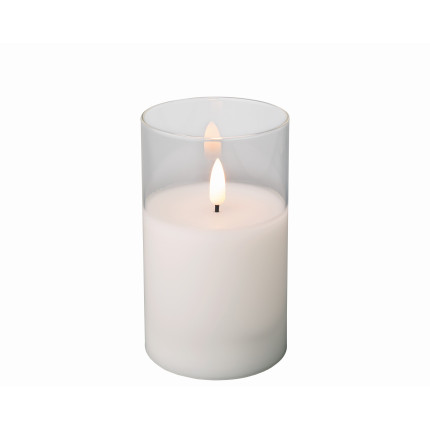 Candela Natalizia Led in Vasetto di Vetro