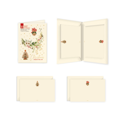 Biglietti Albero e Palline (10 Pezzi)