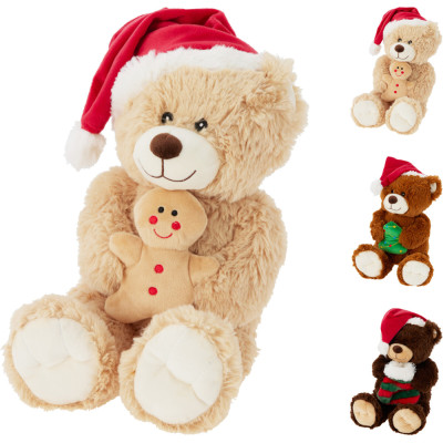 ORSO DI PELUCHE NATALIZIO 28CM
