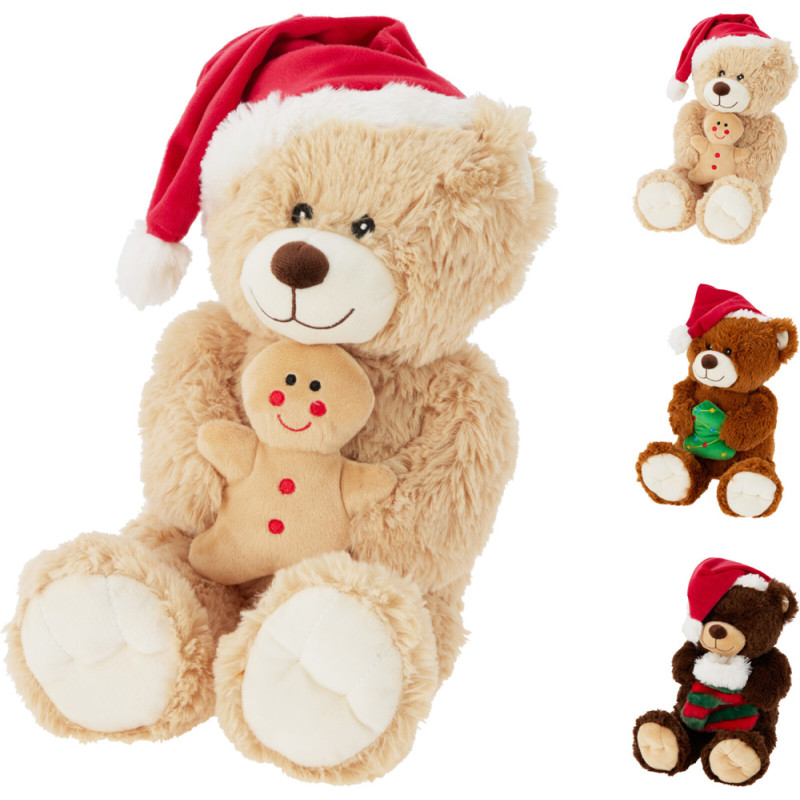 ORSO DI PELUCHE NATALIZIO 28CM