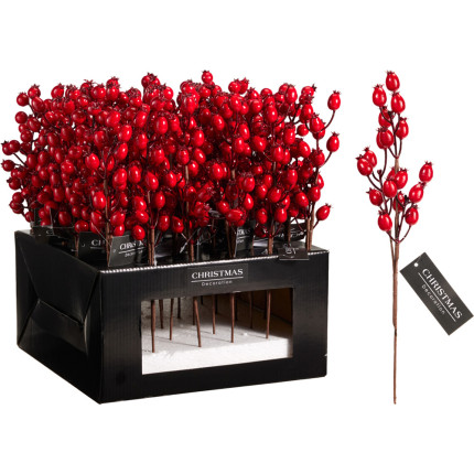 RAMO CON BACCHE ROSSE 34CM