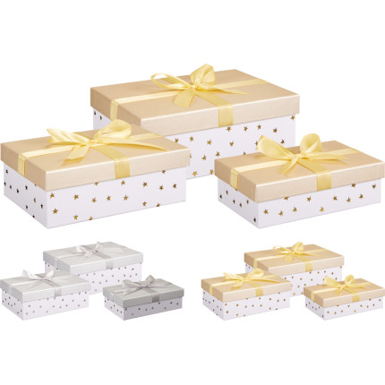 SCATOLE REGALO STELLINE CON FIOCCO (3 PEZZI)