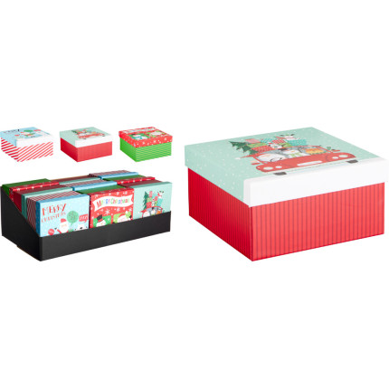 SCATOLA REGALO BICOLOR IN CARTONCINO 14X14CM