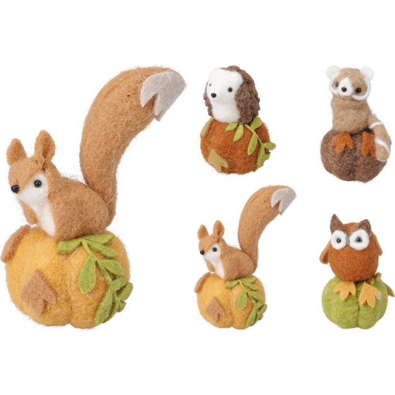 ANIMALETTO SU ZUCCA IN FELTRO 6,5CM