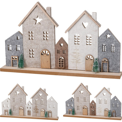 CASETTE IN FELTRO CON BASE IN LEGNO 34CM