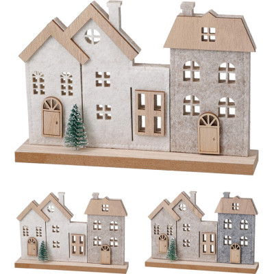 CASETTE IN FELTRO CON BASE IN LEGNO 19CM