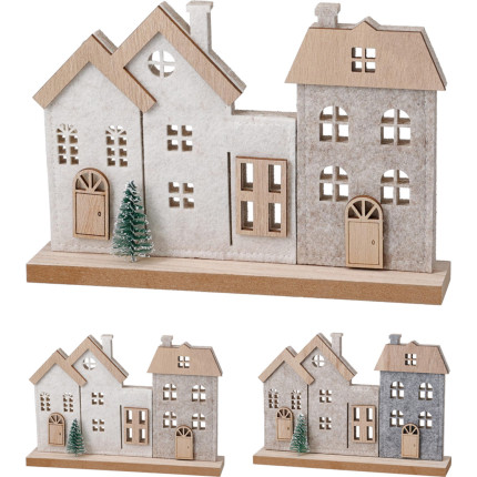 CASETTE IN FELTRO CON BASE IN LEGNO 19CM