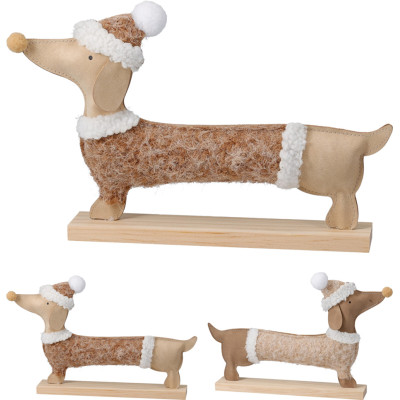 BASSOTTO CON BASE IN LEGNO 18CM