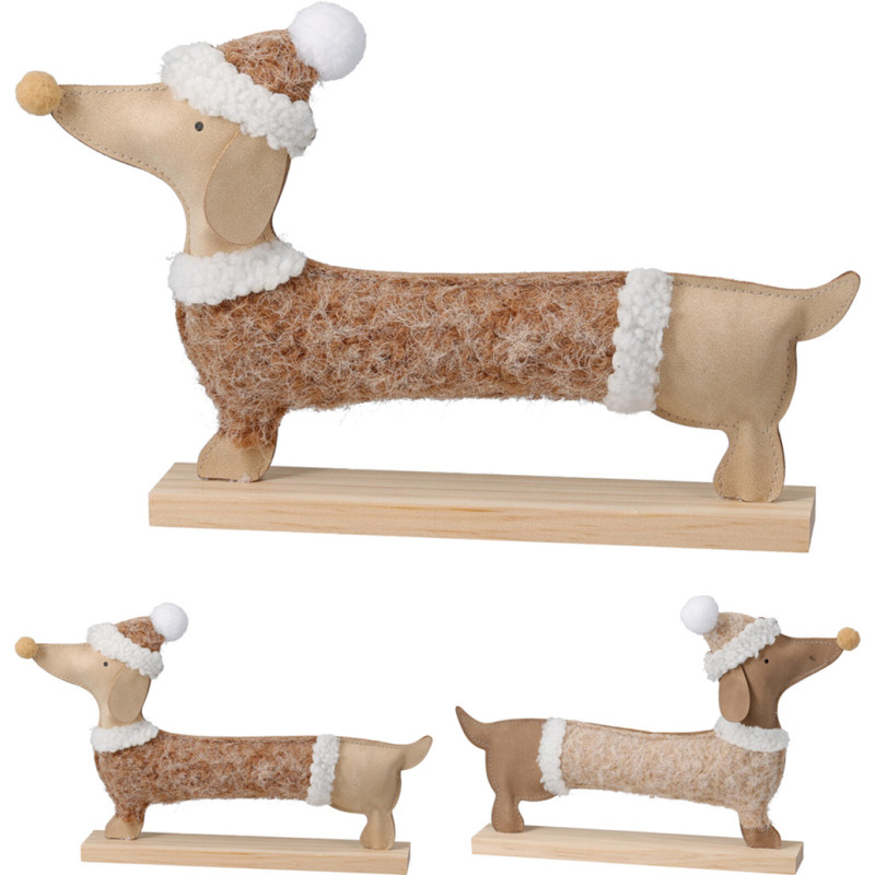BASSOTTO CON BASE IN LEGNO 18CM