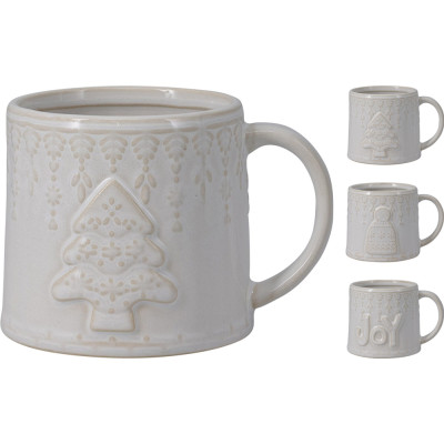 TAZZA IN PORCELLANA CON RILIEVO NATALIZIO