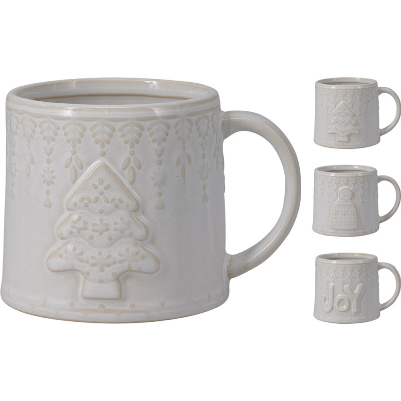 TAZZA IN PORCELLANA CON RILIEVO NATALIZIO