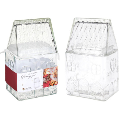 BARATTOLO PORTAOGGETTI CASETTA IN VETRO 21CM