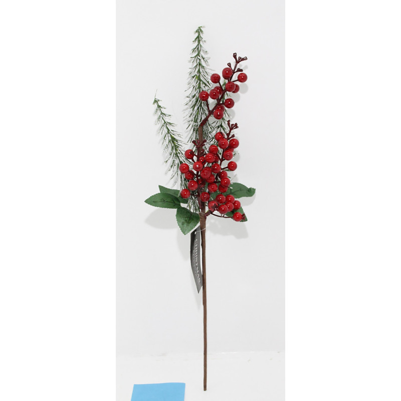 RAMO DI PINO CON BACCHE 50CM