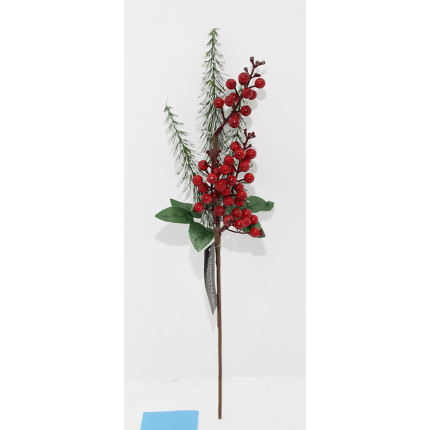 RAMO DI PINO CON BACCHE 50CM