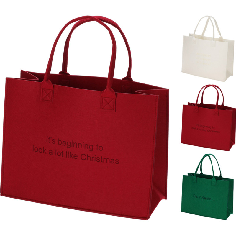 BORSA IN FELTRO CON MANICI 44X18CM