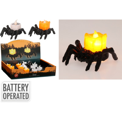 TEALIGHT LED RAGNO A BATTERIA 8,8CM
