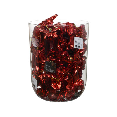 FIOCCO PENDENTE ROSSO LUCIDO E GLITTERATO 2