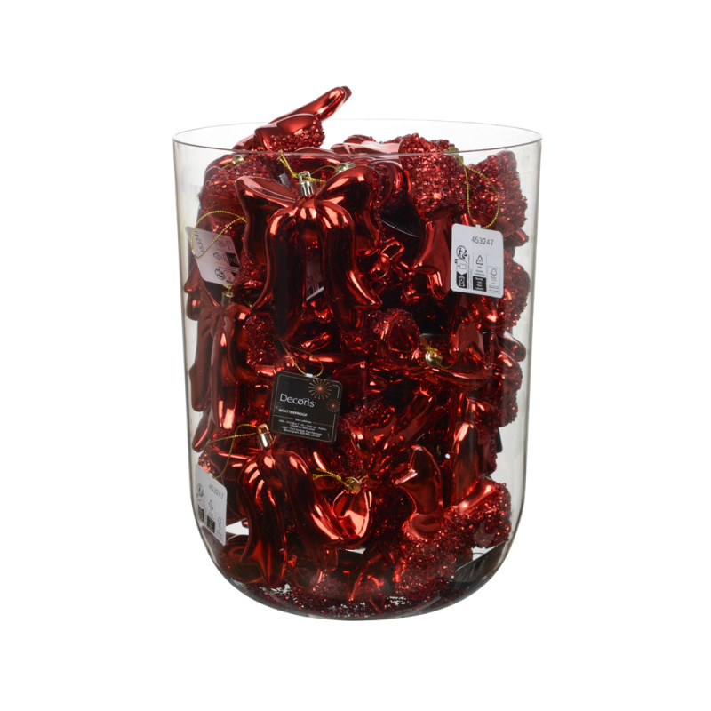 FIOCCO PENDENTE ROSSO LUCIDO E GLITTERATO