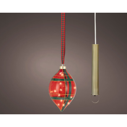 ORNAMENTO NATALIZIO LUMINOSO IN VETRO 21 CM