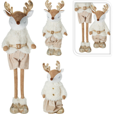 CERVO PELUCHE CON GAMBE ALLUNGABILI 63CM 2