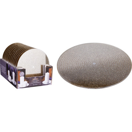 PIATTO SPECCHIO IN VETRO CON GLITTER