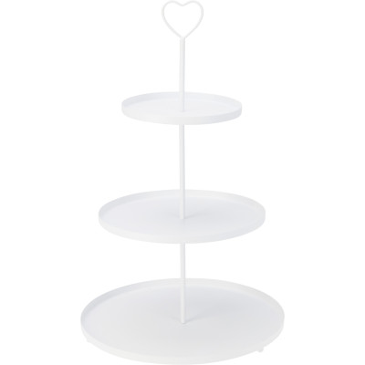 ALZATA 3 PIANI IN METALLO BIANCA 48CM