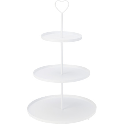 ALZATA 3 PIANI IN METALLO BIANCA 48CM
