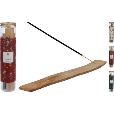 SET INCENSO CON RACCOGLICENERE IN LEGNO (90 BASTONCINI)