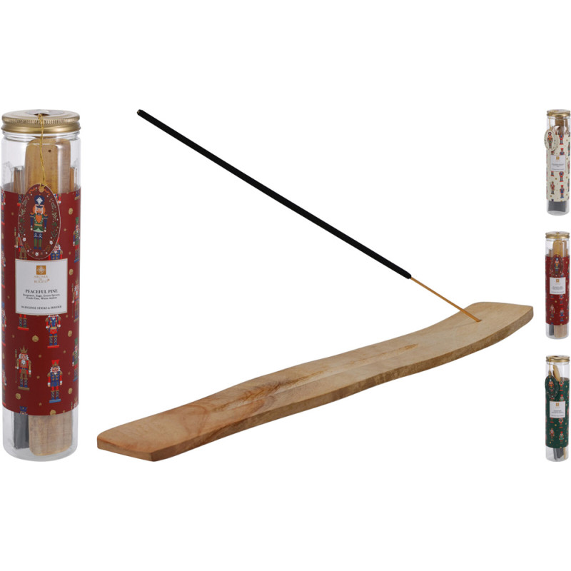 SET INCENSO CON RACCOGLICENERE IN LEGNO (90 BASTONCINI)