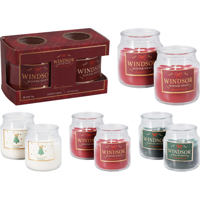 CANDELE PROFUMATE IN VETRO TRASPARENTE (2 PEZZI)