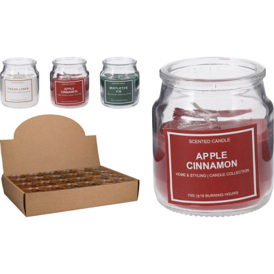 CANDELA COLORATA IN BARATTOLO DI VETRO 6CM
