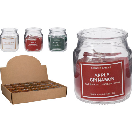 CANDELA COLORATA IN BARATTOLO DI VETRO 6CM