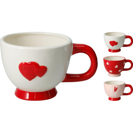 TAZZA IN CERAMICA CON CUORI