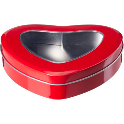 SCATOLA PORTA BISCOTTI A CUORE IN LATTA 17CM