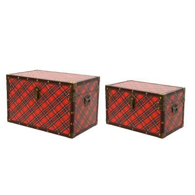 BAULE SCOZZESE CON DETTAGLI IN BRONZO