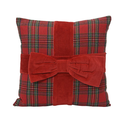CUSCINO IN COTONE SCOZZESE CON FIOCCO 45CM