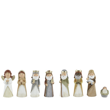 PERSONAGGI NATIVITA' IN POLIRESINA 13,5CM (8 PEZZI)