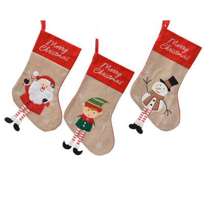 CALZA IN JUTA CON PERSONAGGIO NATALIZIO 41CM