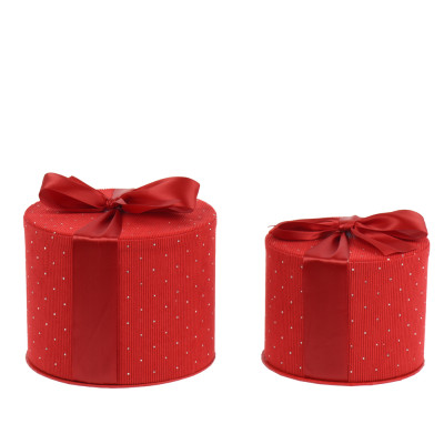 SCATOLA VELLUTO ROSSA CON STRASS E FIOCCO 2