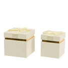 SCATOLA IN VELLUTO CREMA CON STRASS E FIOCCO