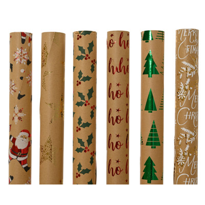 Rotolo Carta Da Regalo Fantasia Natalizia 70cm