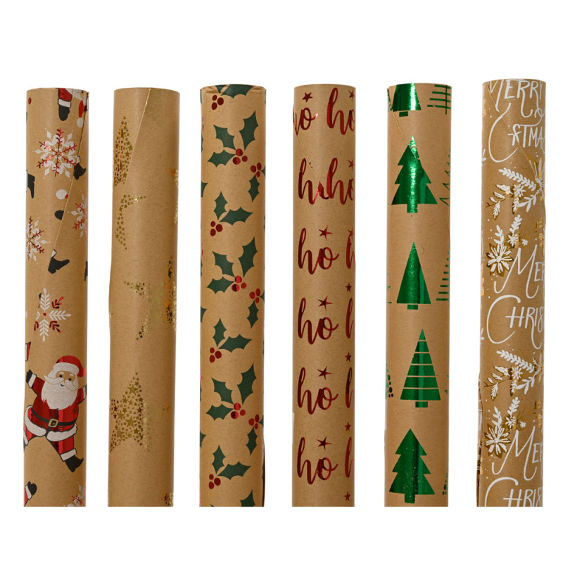 Rotolo Carta Da Regalo Fantasia Natalizia 70cm