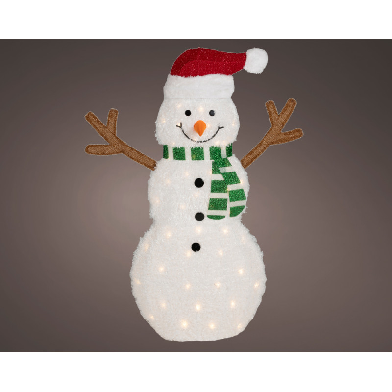 PUPAZZO DI NEVE 50 LUCI LED 107CM PER ESTERNO 