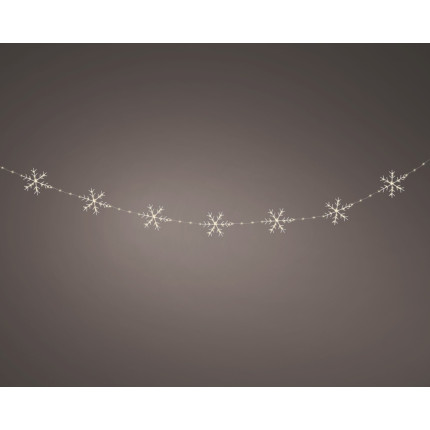GHIRLANDA NATALIZIA LUMINOSA CON FIOCCHI DI NEVE 225 CM 200 LED