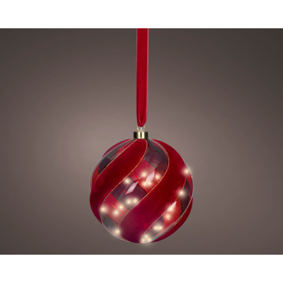 SFERA NATALIZIA LUMINOSA IN VETRO 19 CM