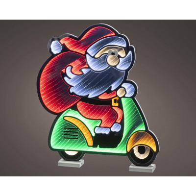 BABBO NATALE LUMINOSO SU SCOOTER INFINITY LIGHTS 60 CM