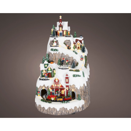 VILLAGGIO NATALIZIO LUMINOSO IN POLIRESINA 41 CM